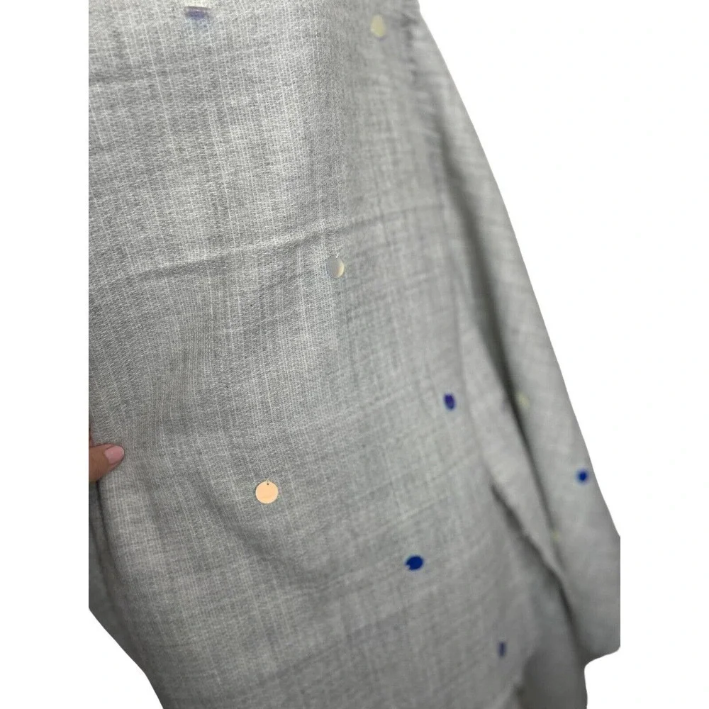 Savida Grey Disc Scarf Rectangle Blanket‎ Wrap Fringe 39 X 74 New with Tags